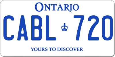 ON license plate CABL720