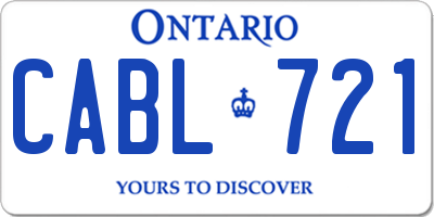 ON license plate CABL721