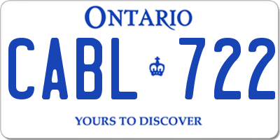 ON license plate CABL722