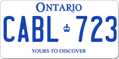 ON license plate CABL723