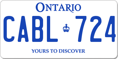 ON license plate CABL724