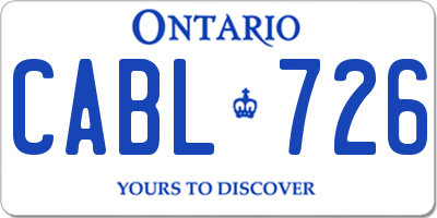 ON license plate CABL726