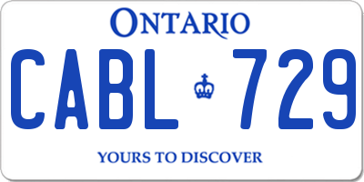 ON license plate CABL729