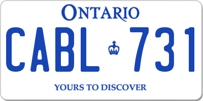 ON license plate CABL731