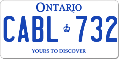 ON license plate CABL732