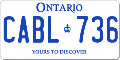 ON license plate CABL736