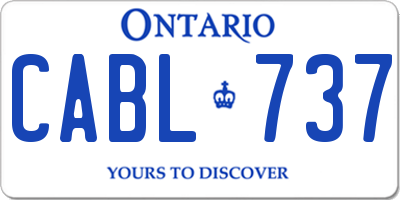 ON license plate CABL737