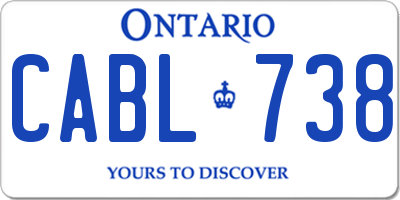 ON license plate CABL738