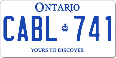 ON license plate CABL741