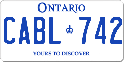 ON license plate CABL742