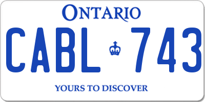 ON license plate CABL743