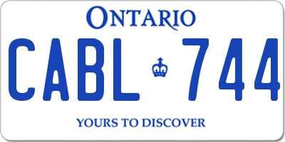 ON license plate CABL744