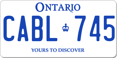 ON license plate CABL745