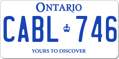 ON license plate CABL746