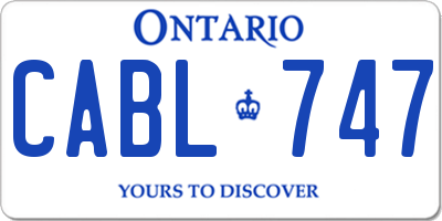 ON license plate CABL747