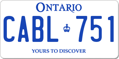 ON license plate CABL751