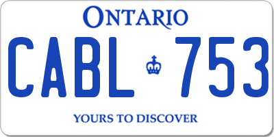 ON license plate CABL753