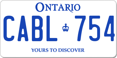 ON license plate CABL754