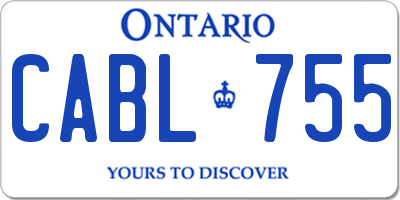 ON license plate CABL755