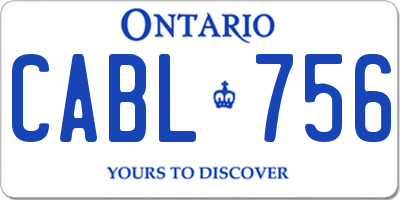 ON license plate CABL756