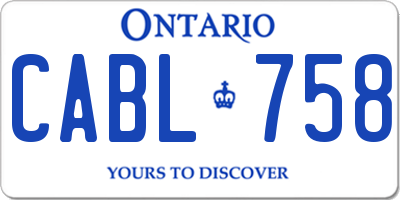 ON license plate CABL758