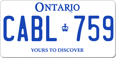 ON license plate CABL759