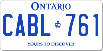 ON license plate CABL761