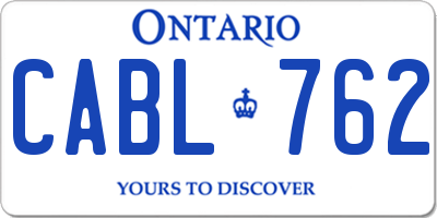 ON license plate CABL762