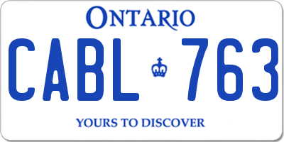 ON license plate CABL763