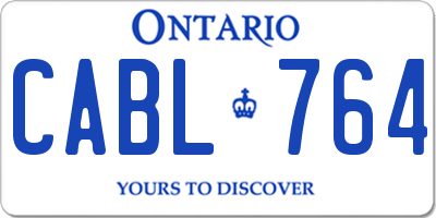 ON license plate CABL764