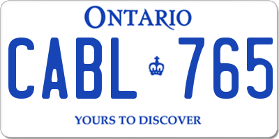 ON license plate CABL765