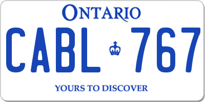 ON license plate CABL767