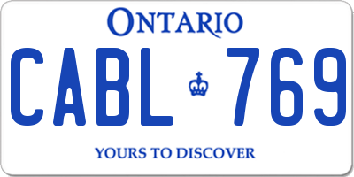 ON license plate CABL769