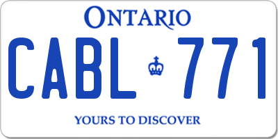 ON license plate CABL771