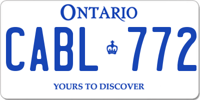 ON license plate CABL772