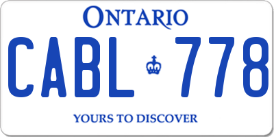 ON license plate CABL778