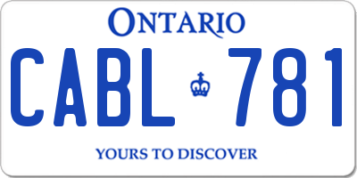 ON license plate CABL781