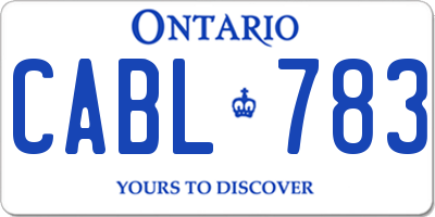 ON license plate CABL783