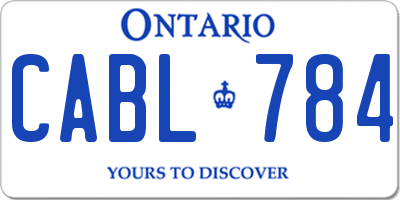 ON license plate CABL784