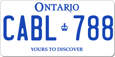 ON license plate CABL788