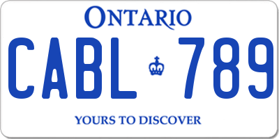 ON license plate CABL789