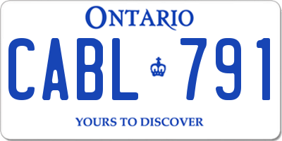 ON license plate CABL791