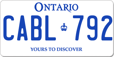 ON license plate CABL792