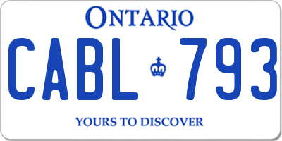 ON license plate CABL793