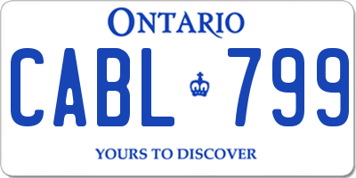 ON license plate CABL799