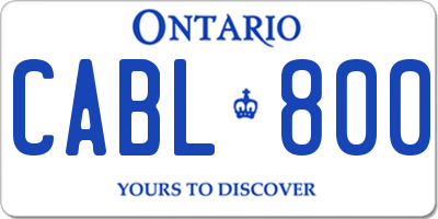 ON license plate CABL800