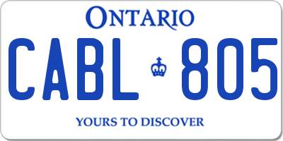 ON license plate CABL805