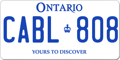 ON license plate CABL808