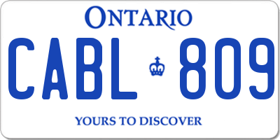 ON license plate CABL809