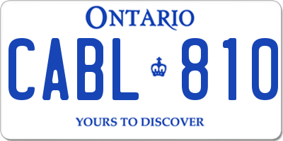 ON license plate CABL810